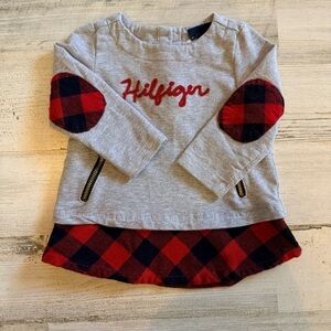 Tommy Hilfiger Baby Girl Plaid Sweatshirt Dress 6-9M Buffalo Check Cozy Cute
